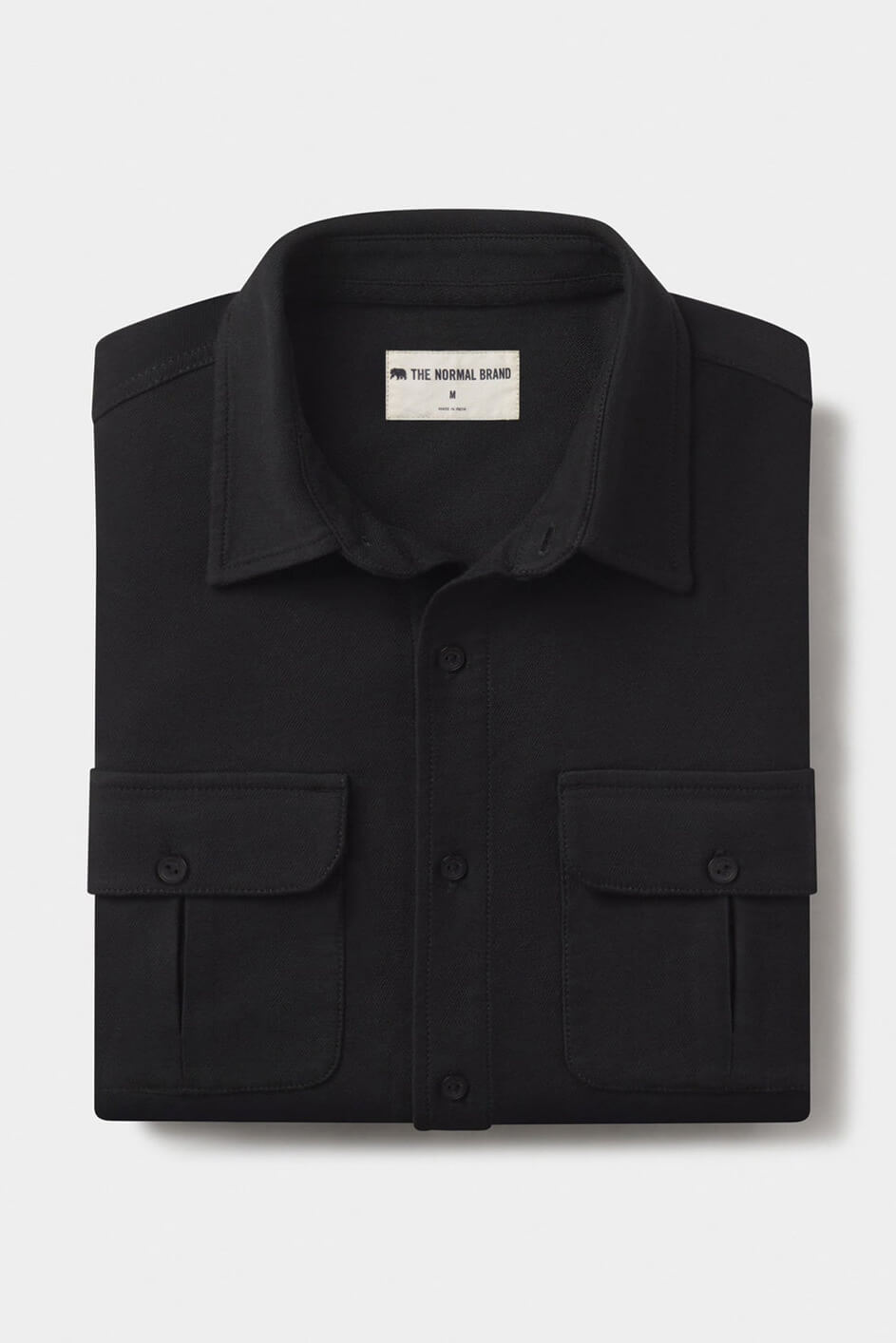 The Normal Brand Comfort Terry Shacket in black
