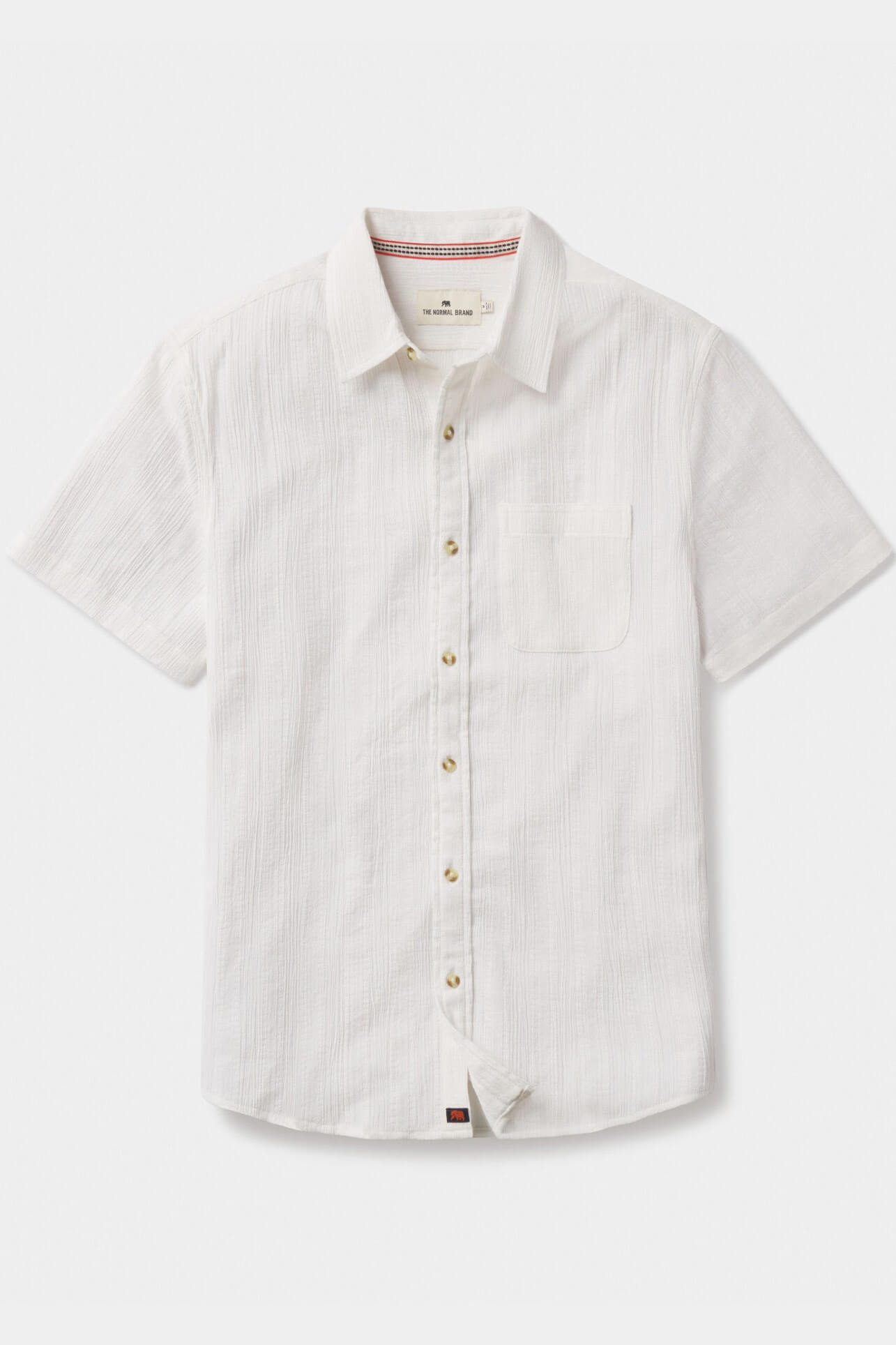 The Normal Brand Freshwater button up shirt in ivory crinkle
