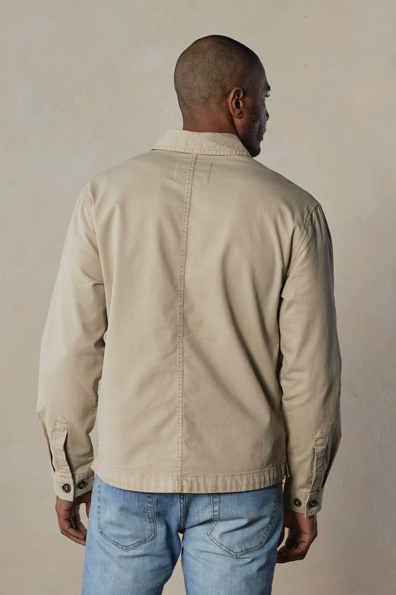 The Normal Brand James canvas overshirt in sand dune