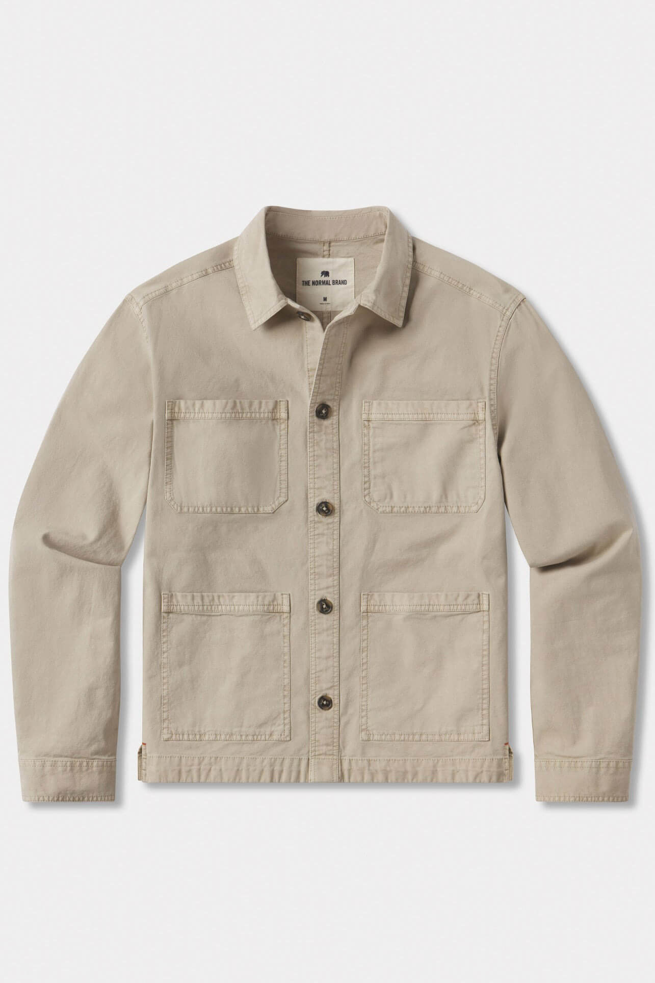 The Normal Brand James canvas overshirt in sand dune