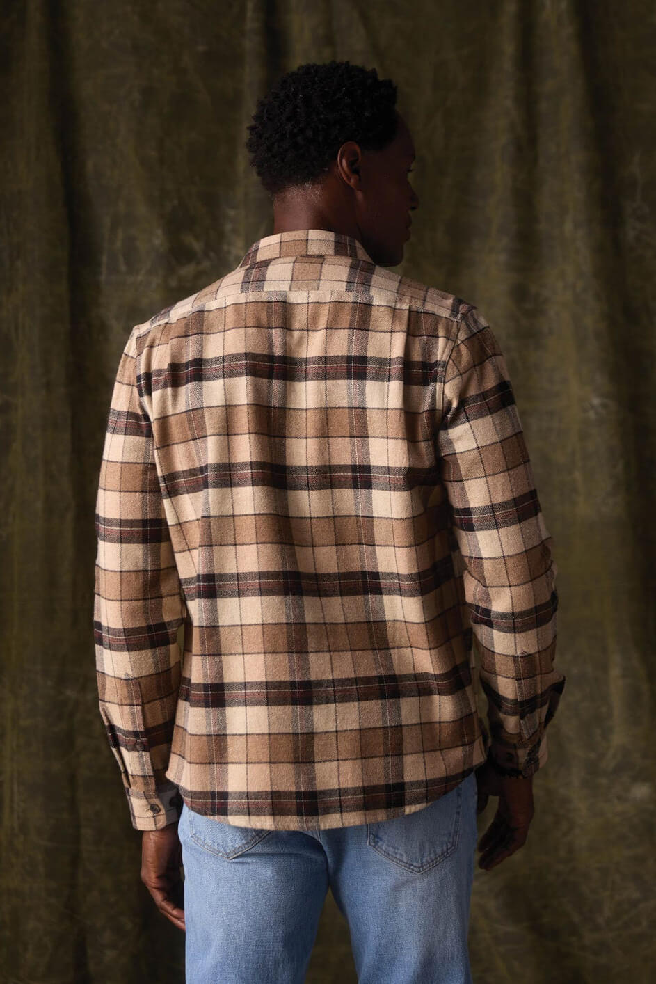 The Normal Brand Louis Heavyweight Flannel in mink plaid