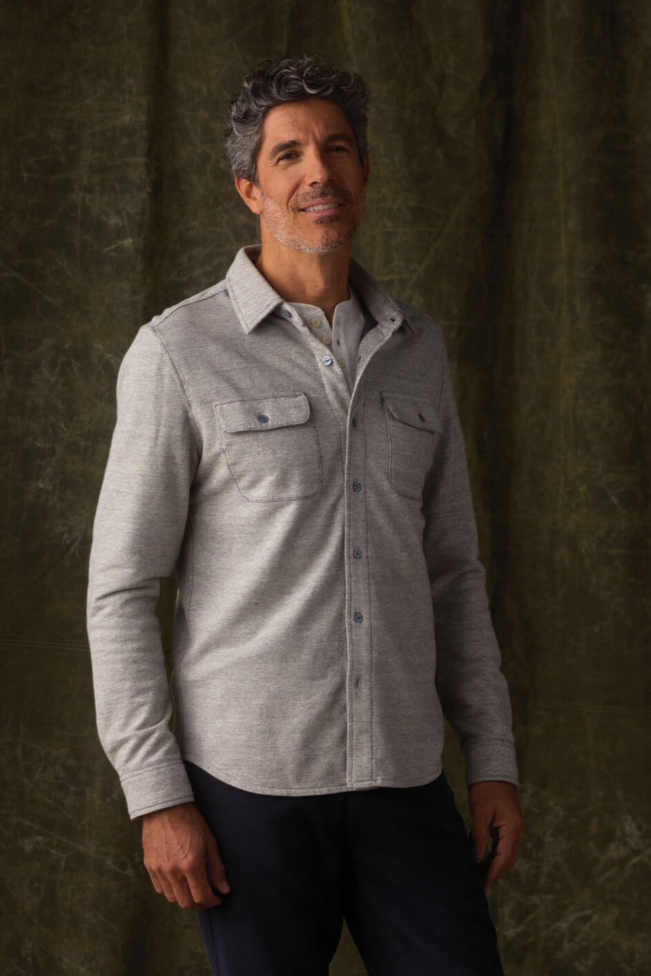 The Normal Brand Textured Knit Shirt in graphite