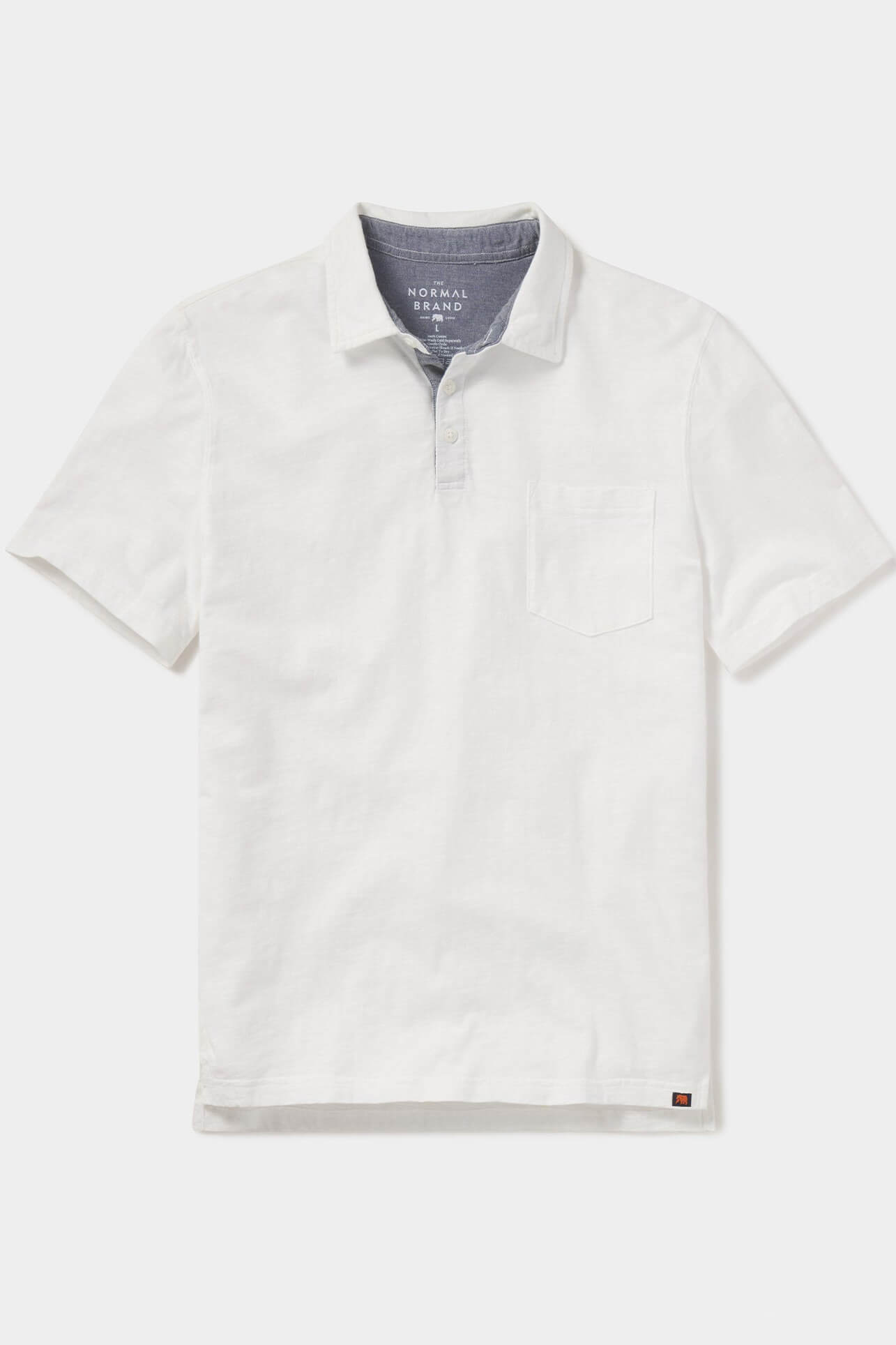 The Normal Brand vintage slub pocket polo in white