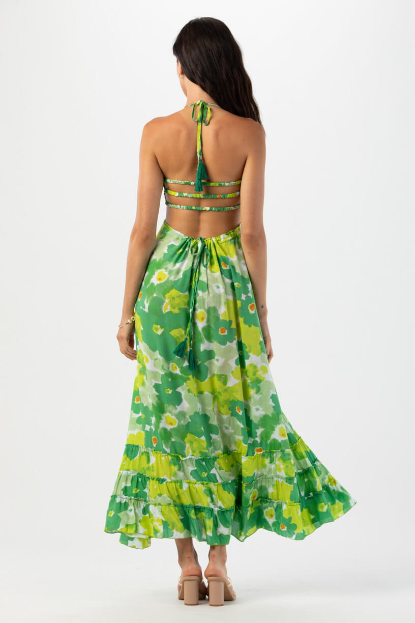 Tiare Hawaii bellini maxi dress in watercolor dreams green