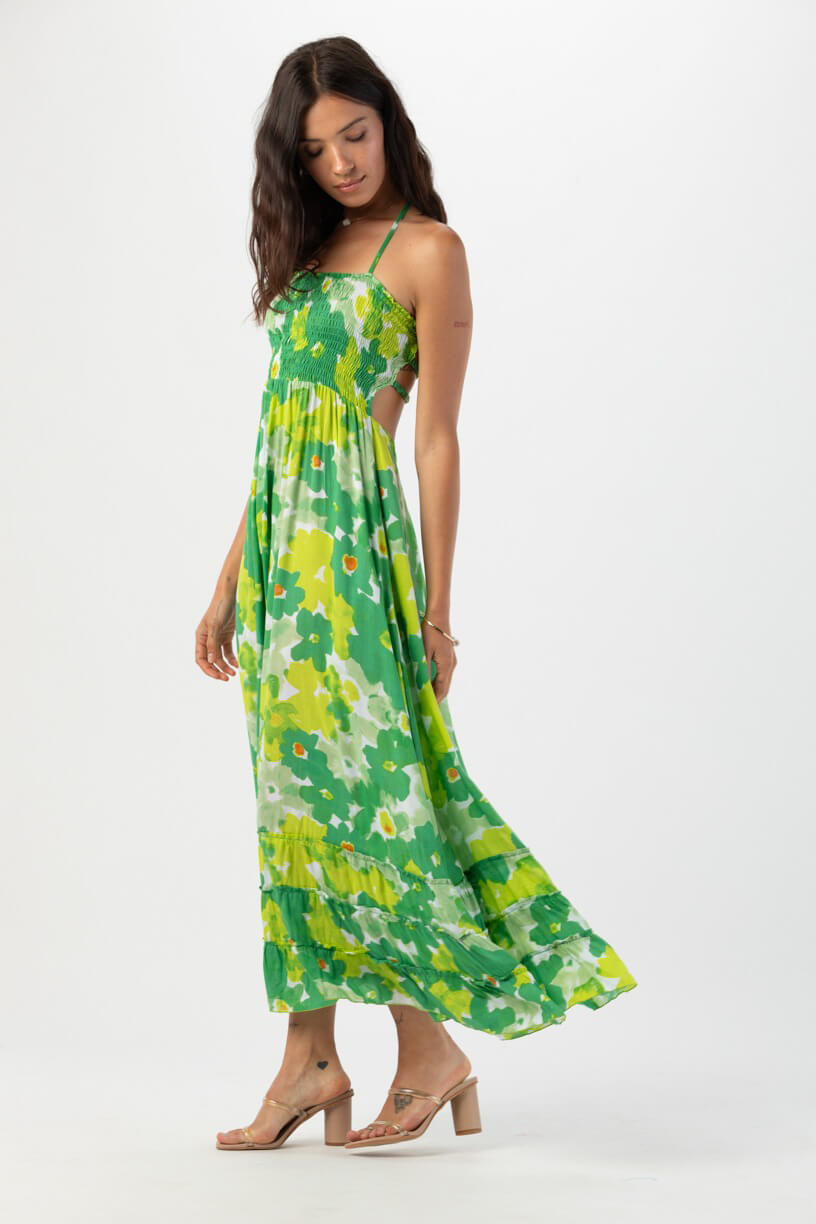 Tiare Hawaii bellini maxi dress in watercolor dreams green