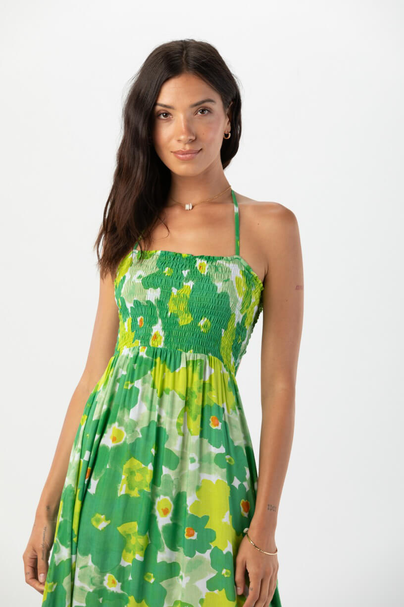 Tiare Hawaii bellini maxi dress in watercolor dreams green
