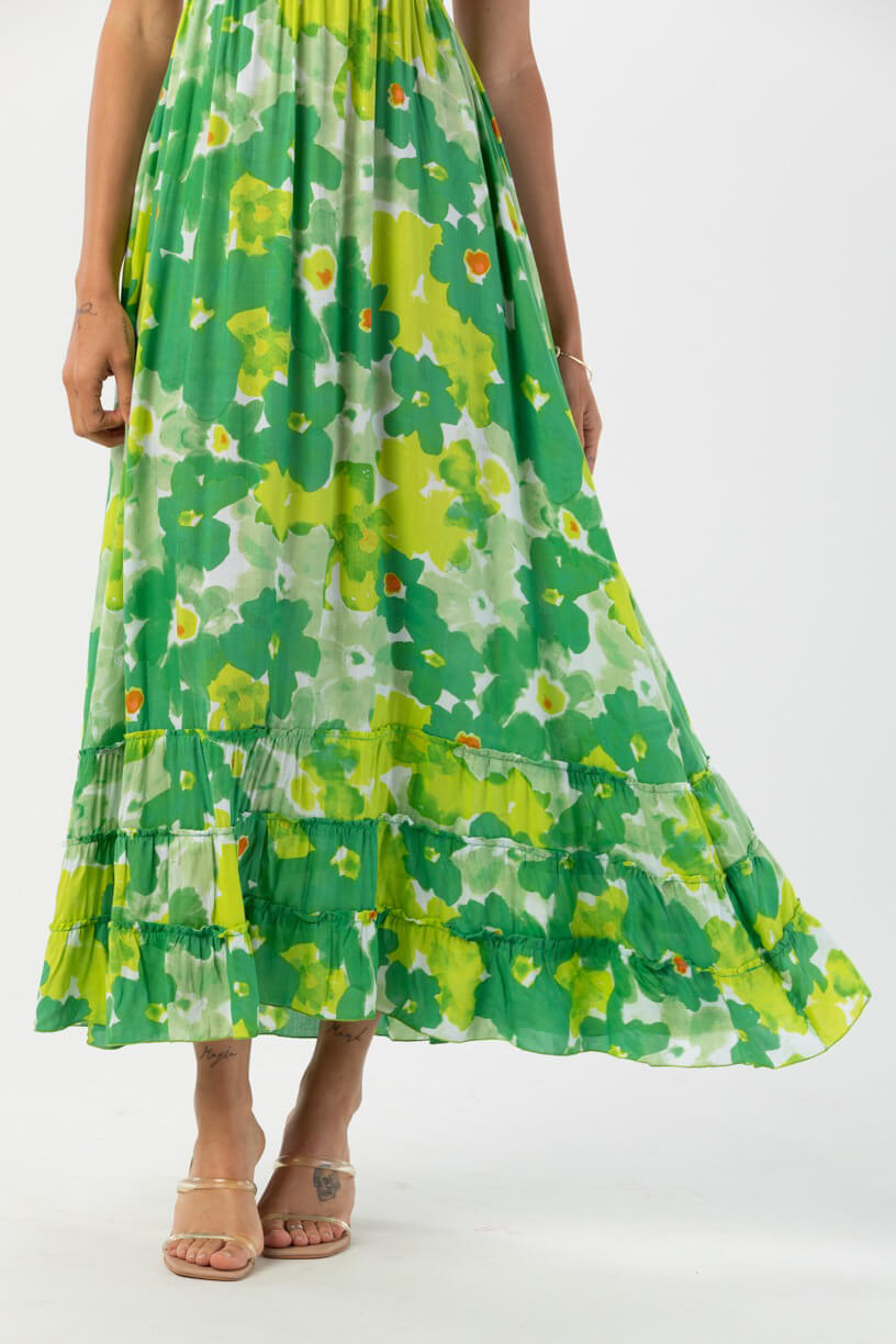 Tiare Hawaii bellini maxi dress in watercolor dreams green
