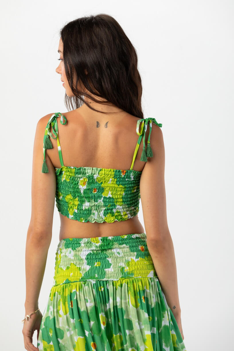 Tiare Hawaii Havana top in watercolor dreams green