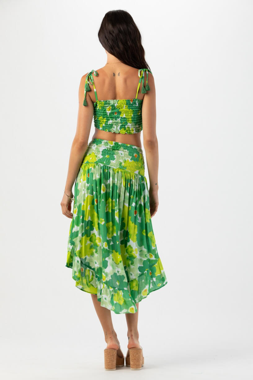 Tiare Hawaii Marina skirt in watercolor dreams green