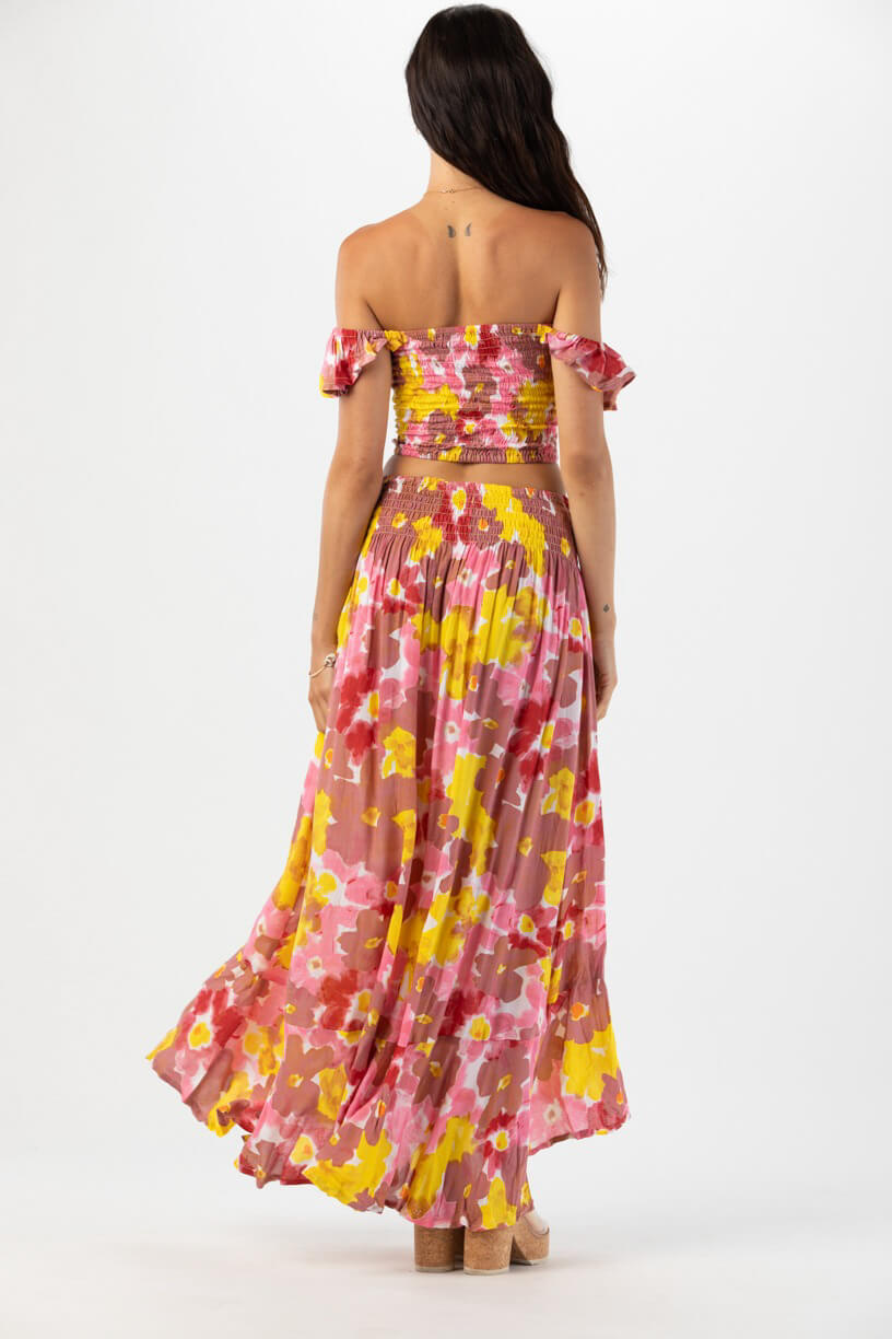 Tiare Hawaii Hollie crop top in watercolor dreams mauve