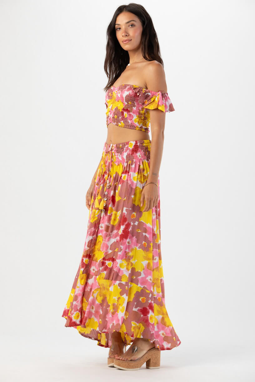 Tiare Hawaii Hollie crop top in watercolor dreams mauve