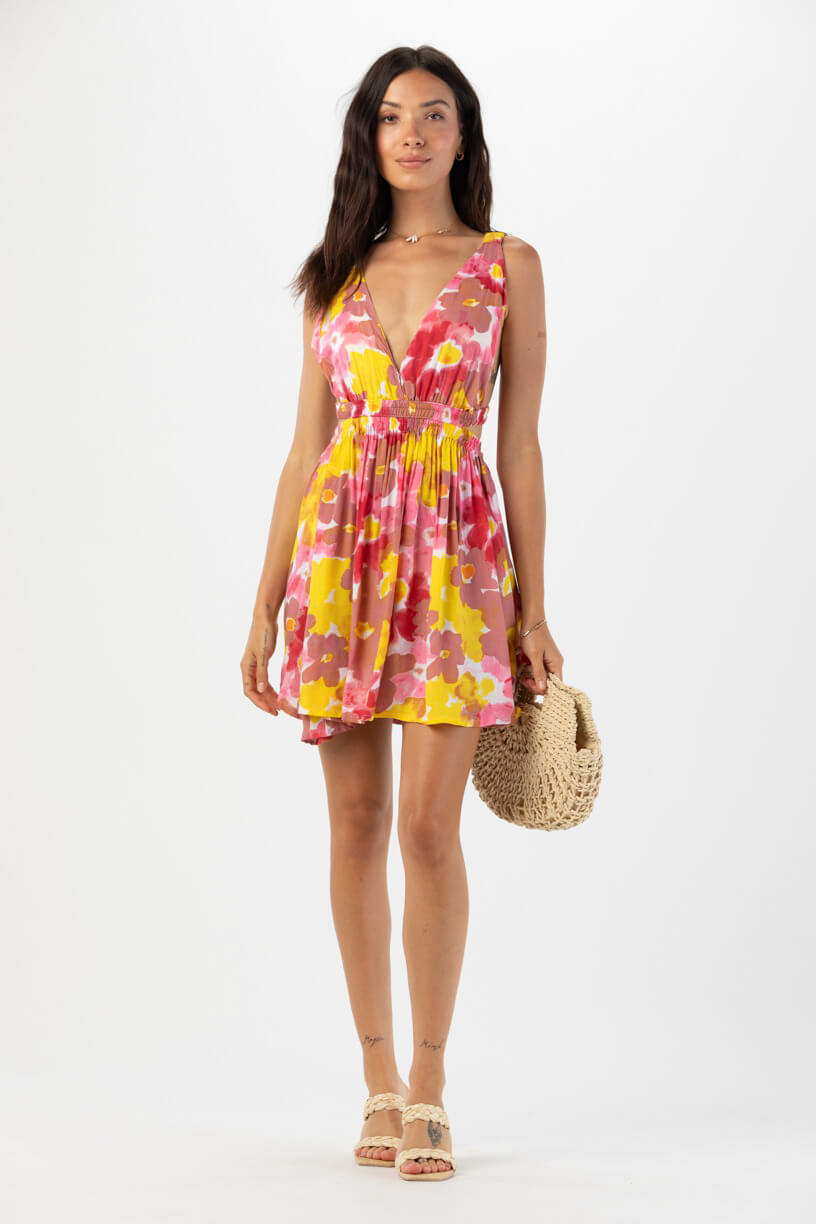 Tiare Hawaii Hope mini dress in watercolor dreams mauve