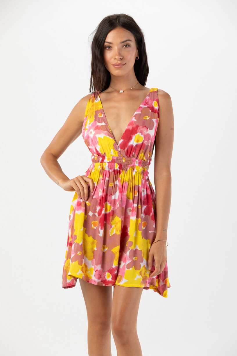 Tiare Hawaii Hope mini dress in watercolor dreams mauve