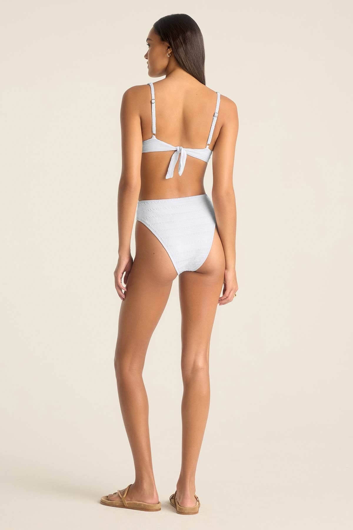 Vitamin A Barcelona bottom in white seersucker stripe