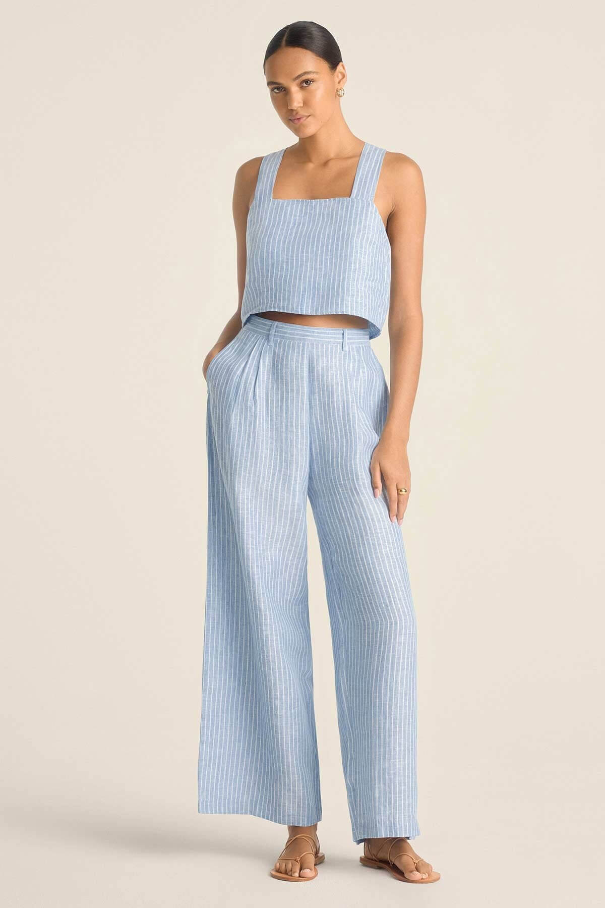 Vitamin A getaway pant in summer stripe