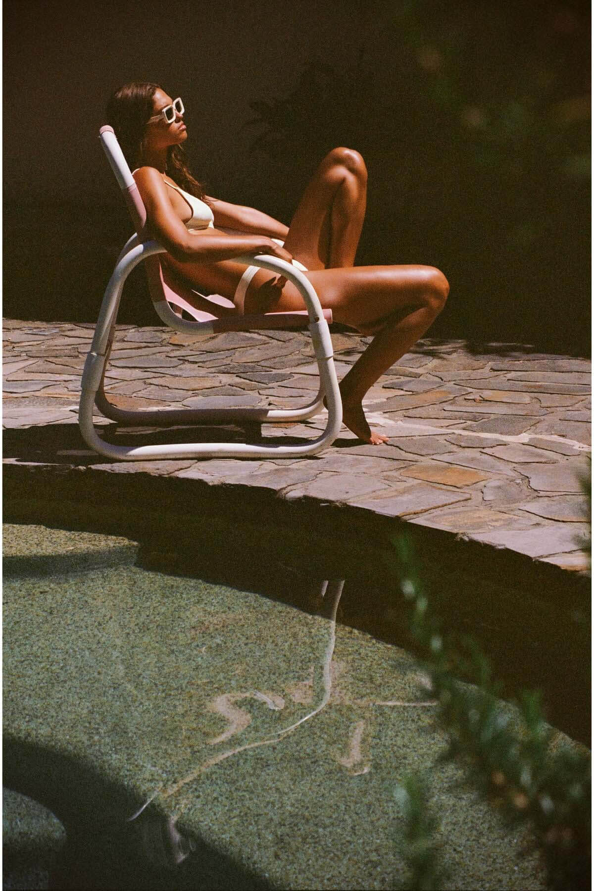 Vitamin A luxe link bralette top in white