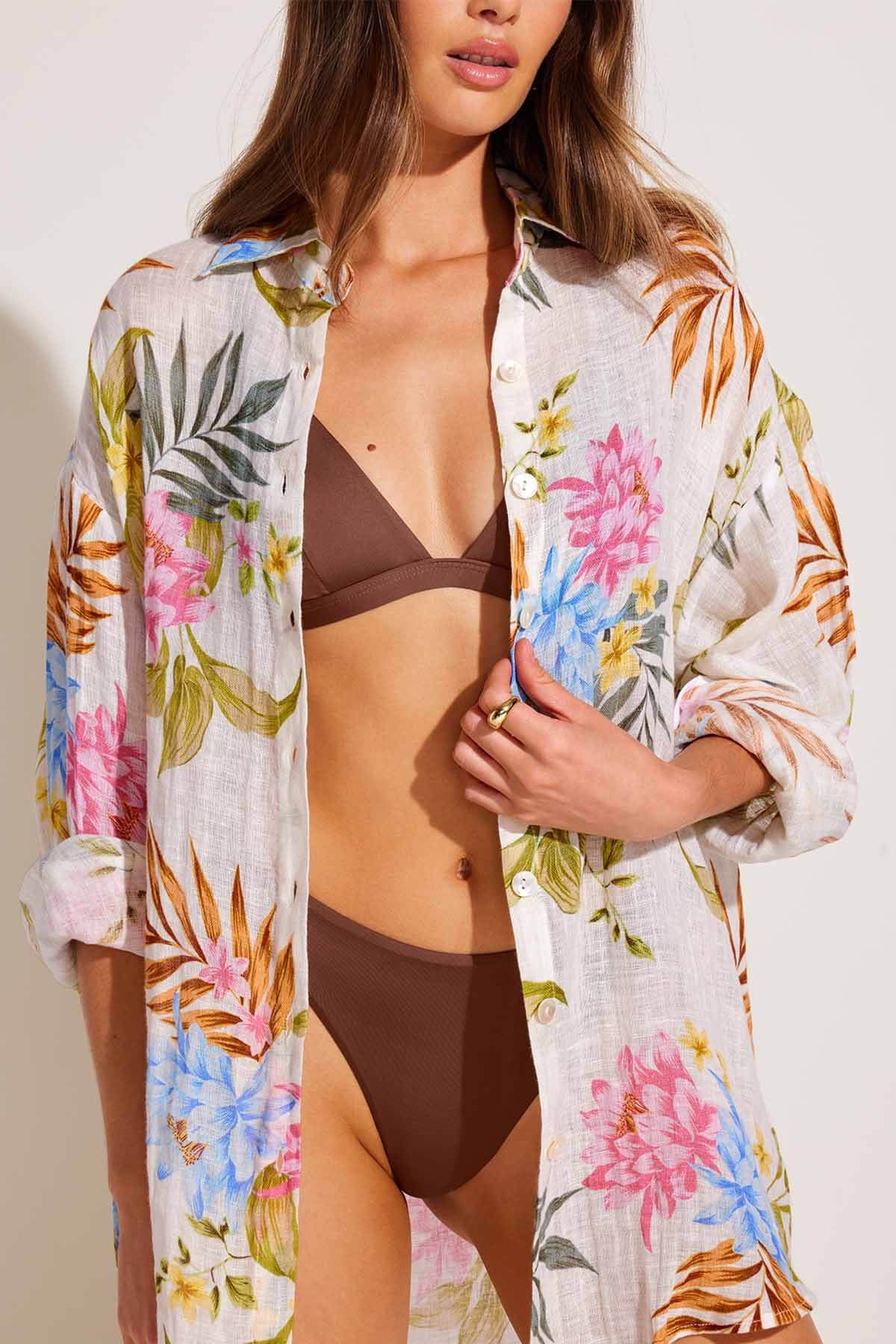 Vitamin A playa shirt in summer bloom