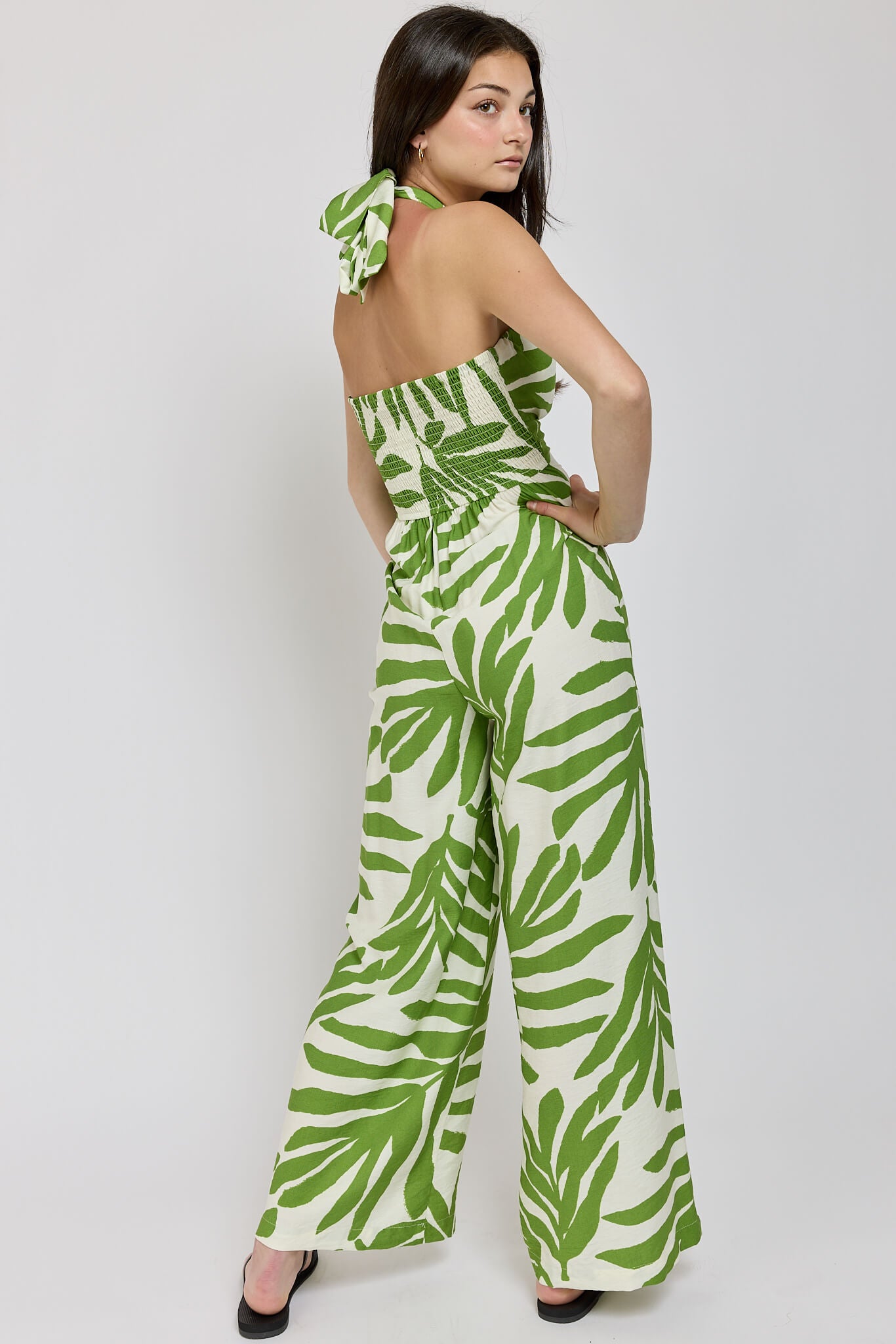 Womens smocked back jumpsuit