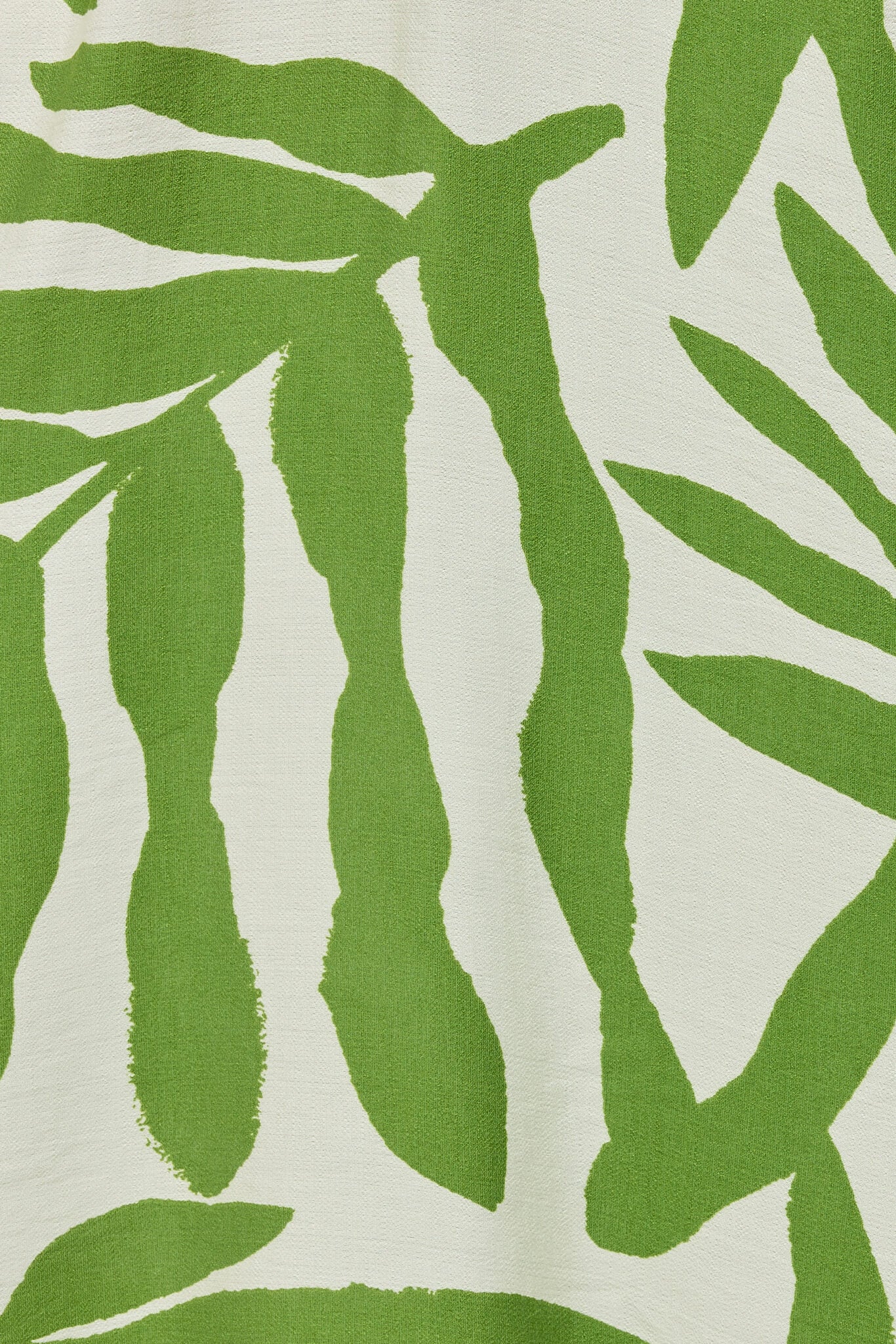 Womens green leaf print material