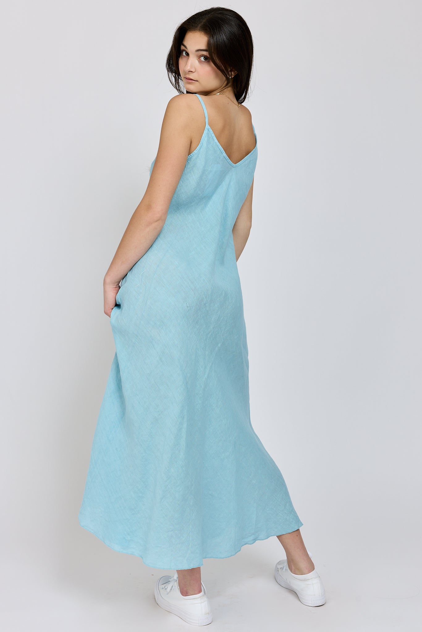 Womens flowy linen dress
