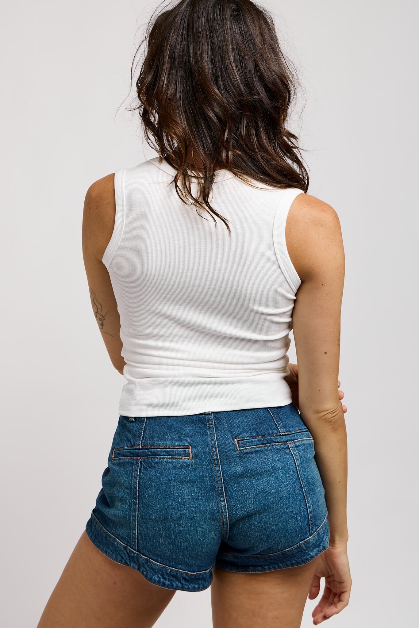 womens high back stretchy ribbed tank top