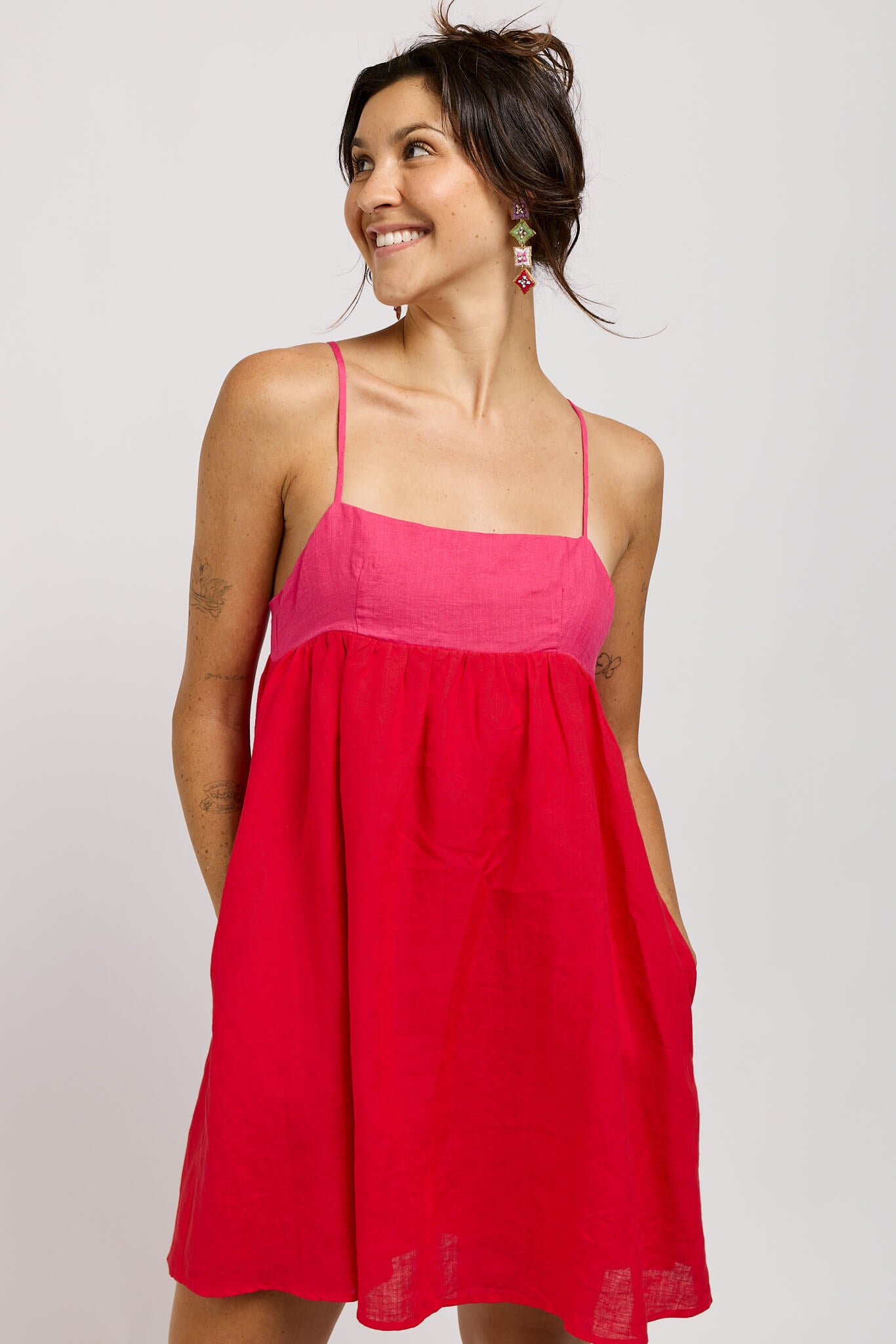 Womens mini dress with pockets