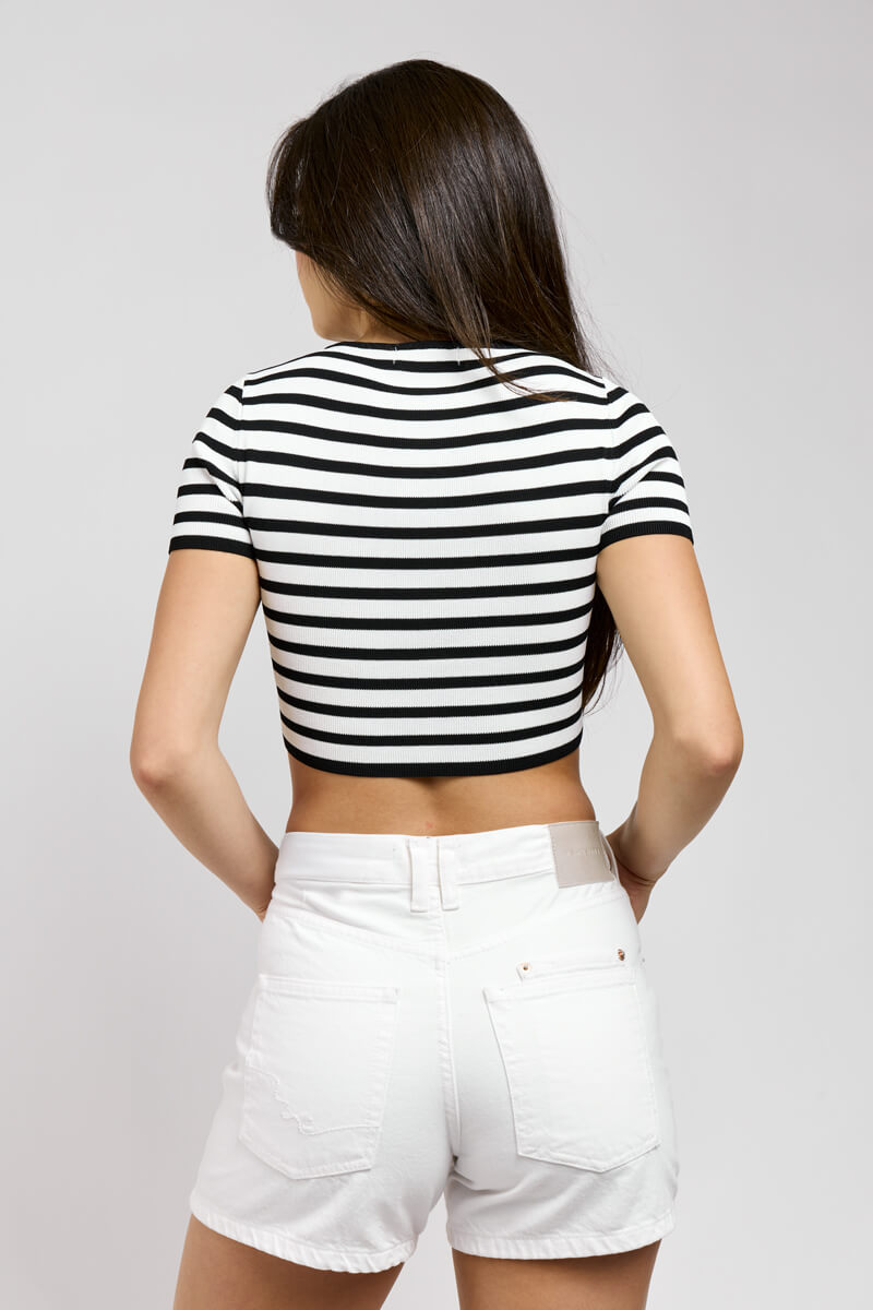 Womens striped short sleeve top
