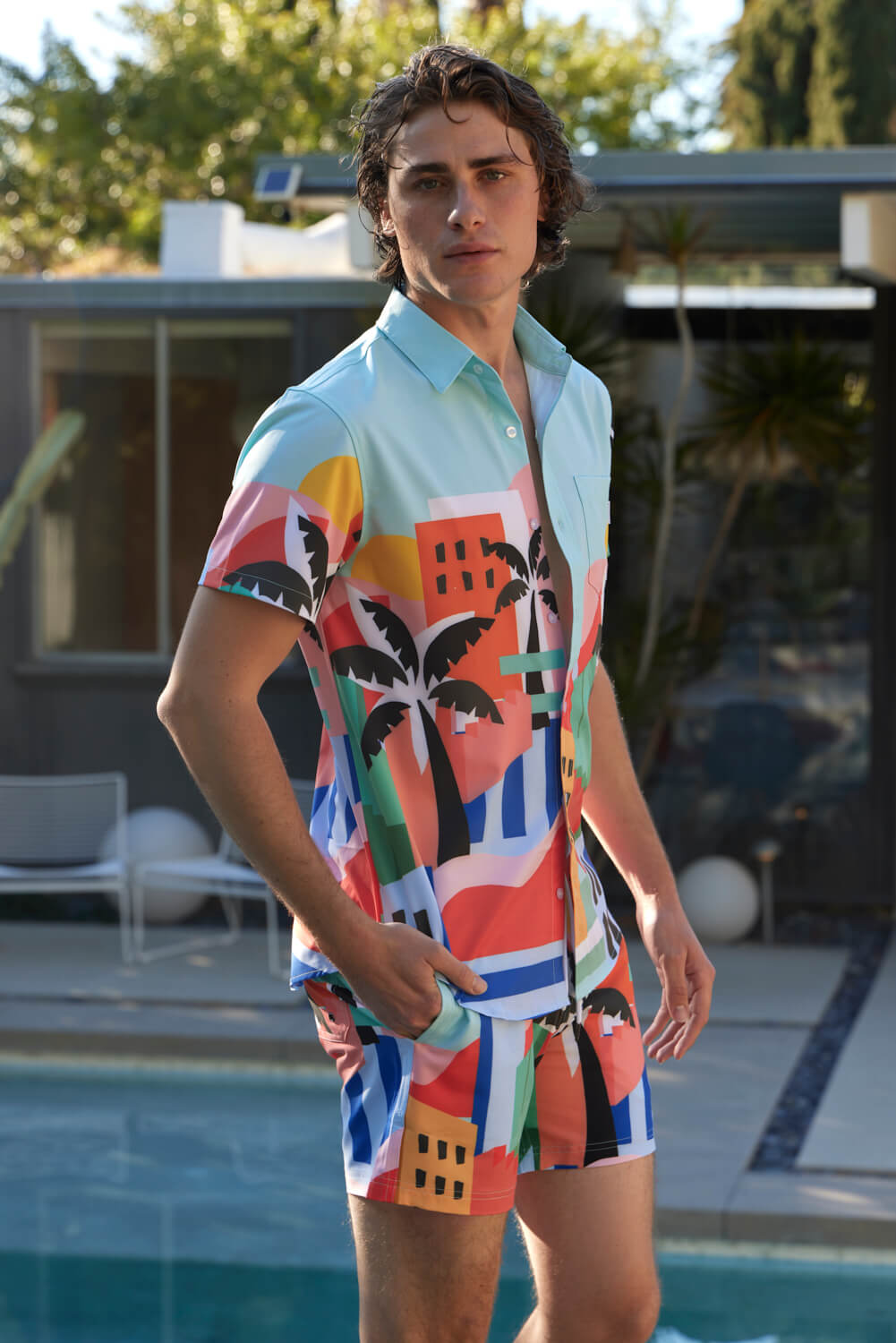 Men's swim trunks with pockets