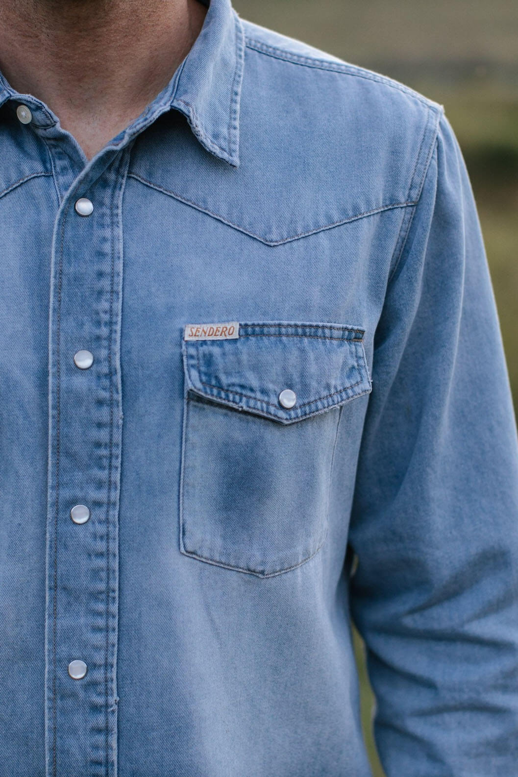 wyatt denim button up