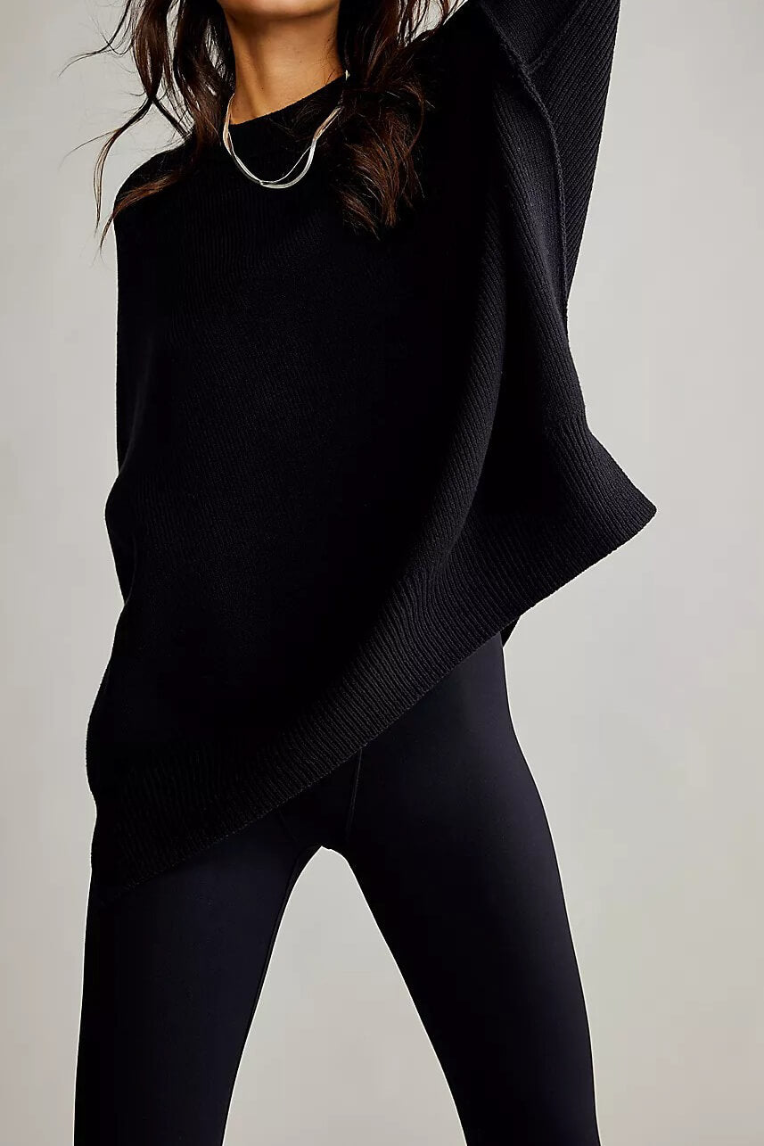 black oversized sweater