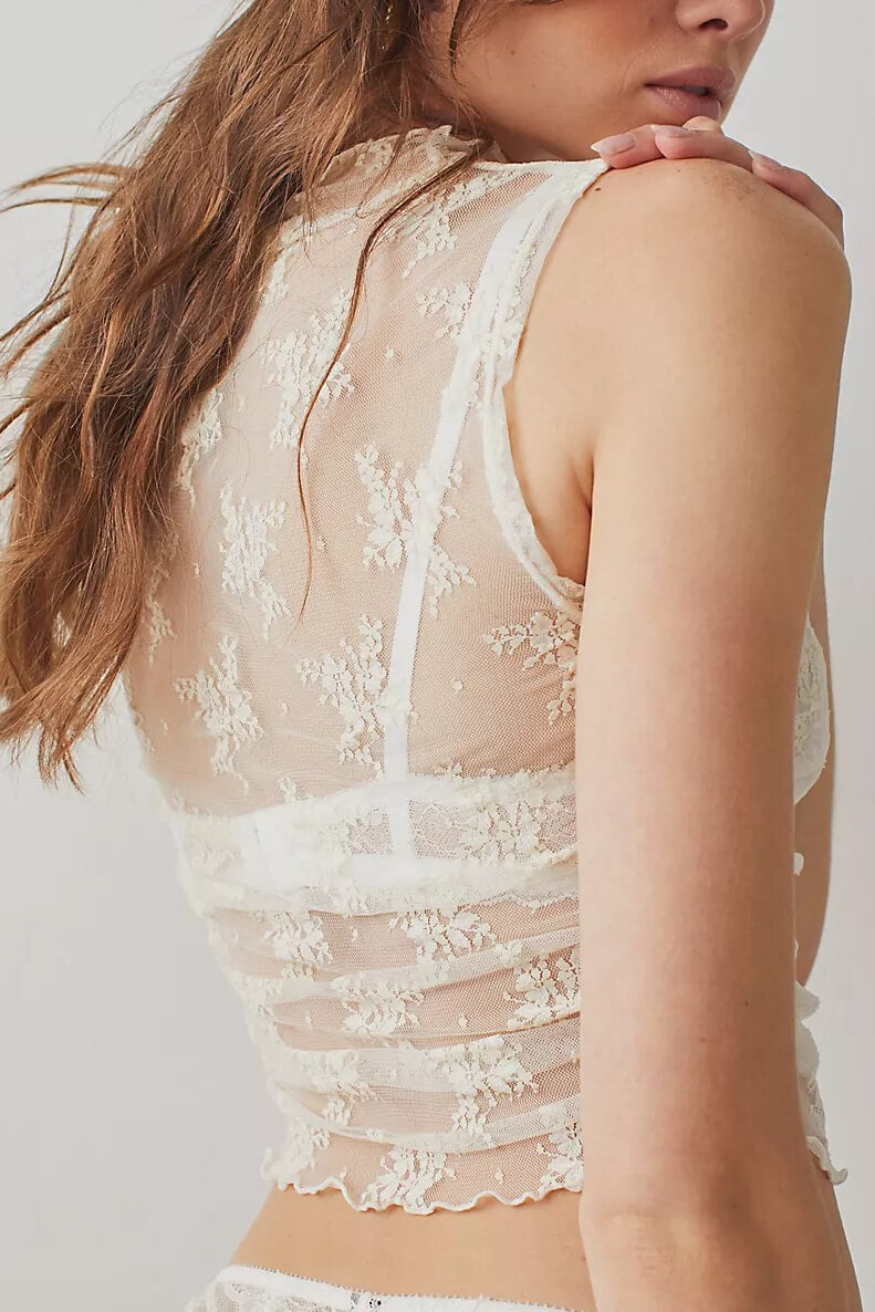 sheer lace tank top