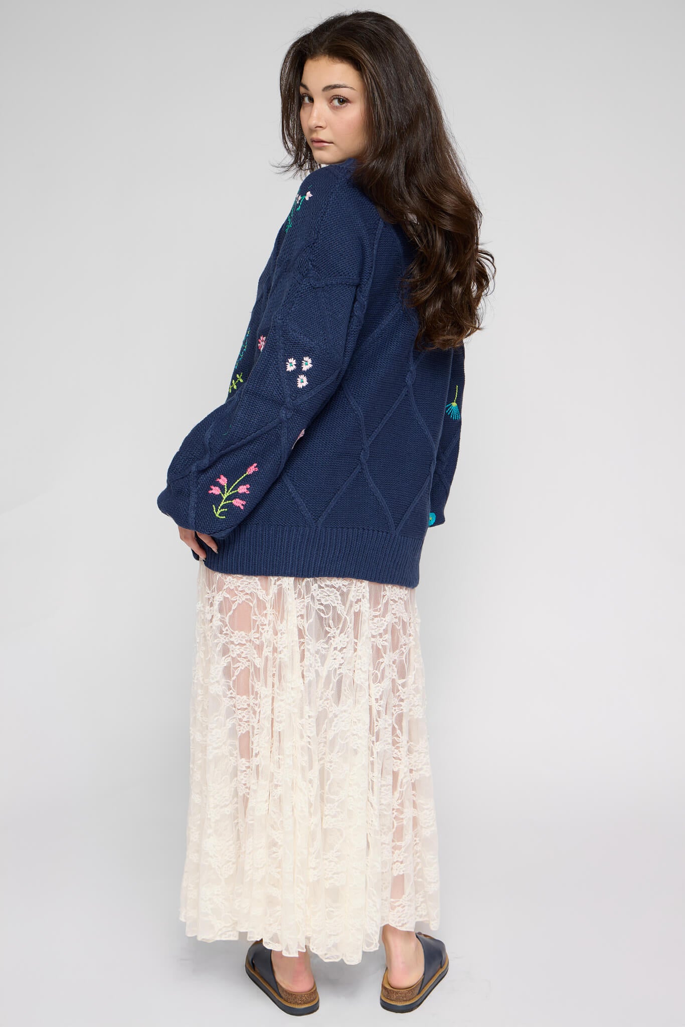 Womens maxi lace skirt