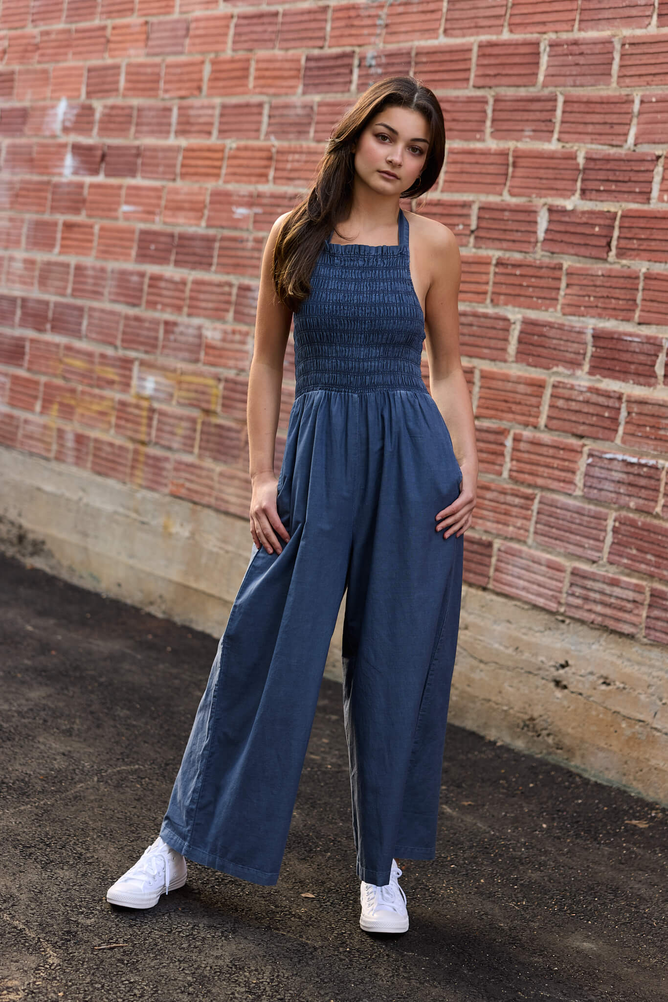 Womens halter wide leg jumpsuit