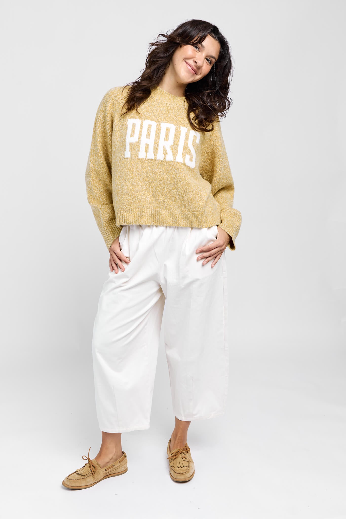 Womens white cotton trouser pants