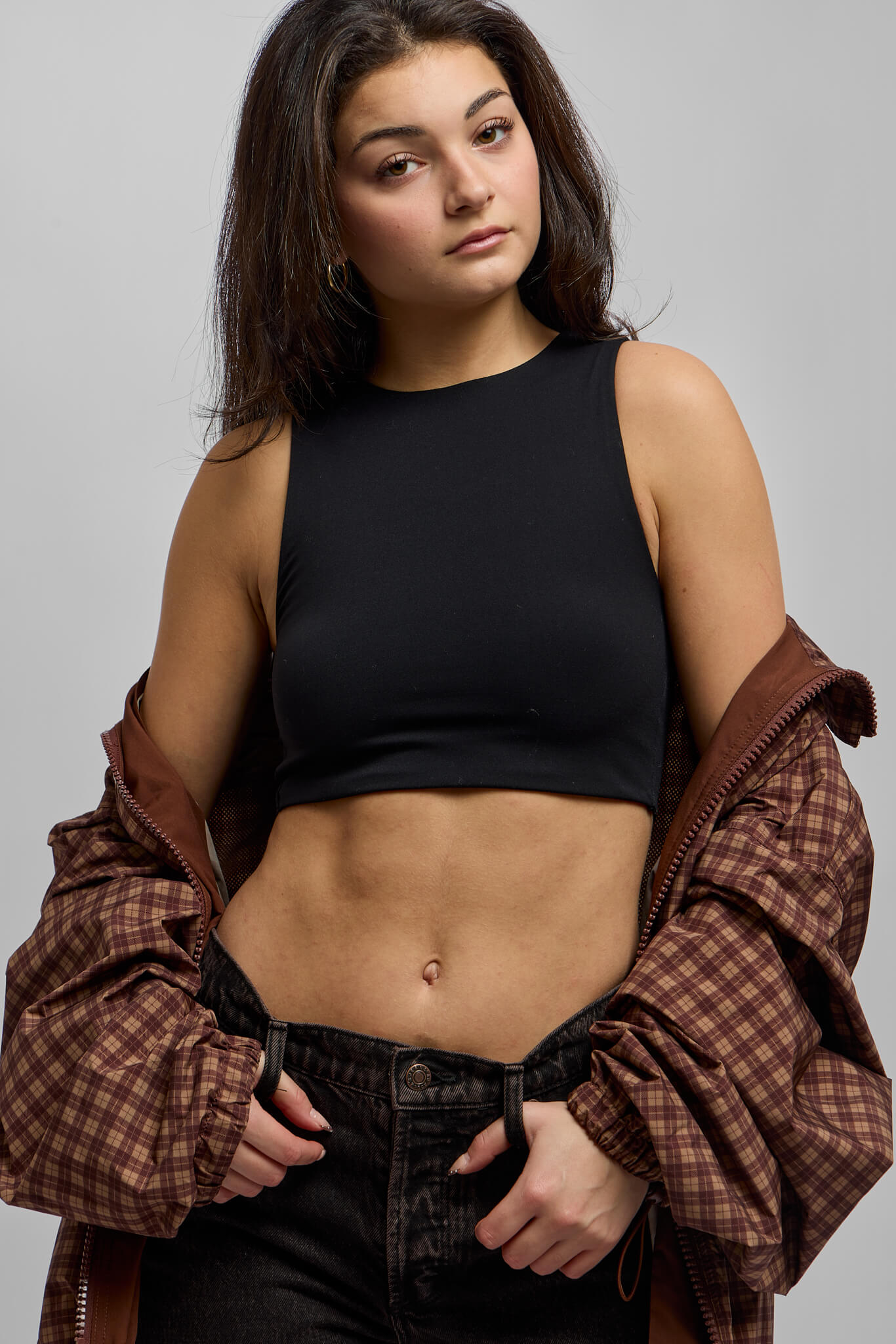 Womens black crop top