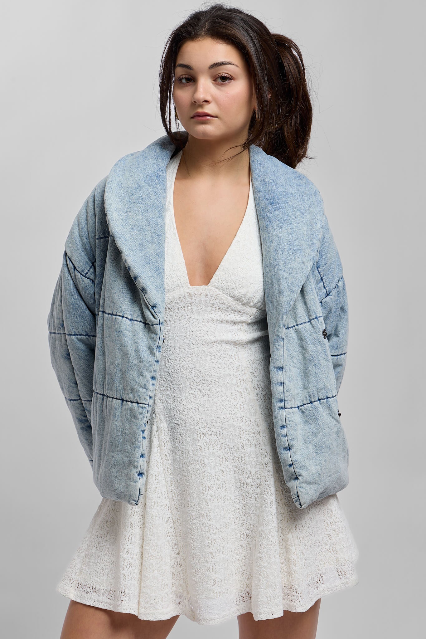 Womens button up denim jacket