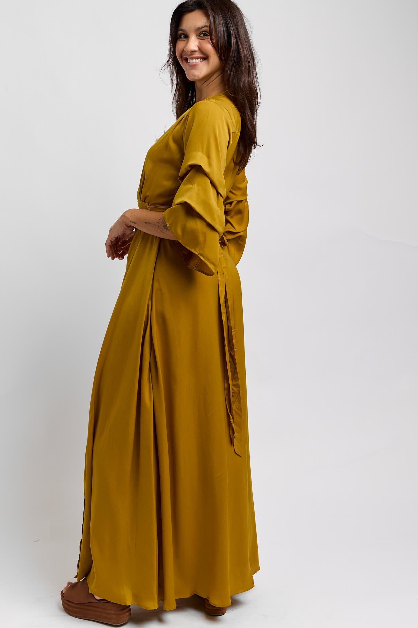 Womens silk maxi dress
