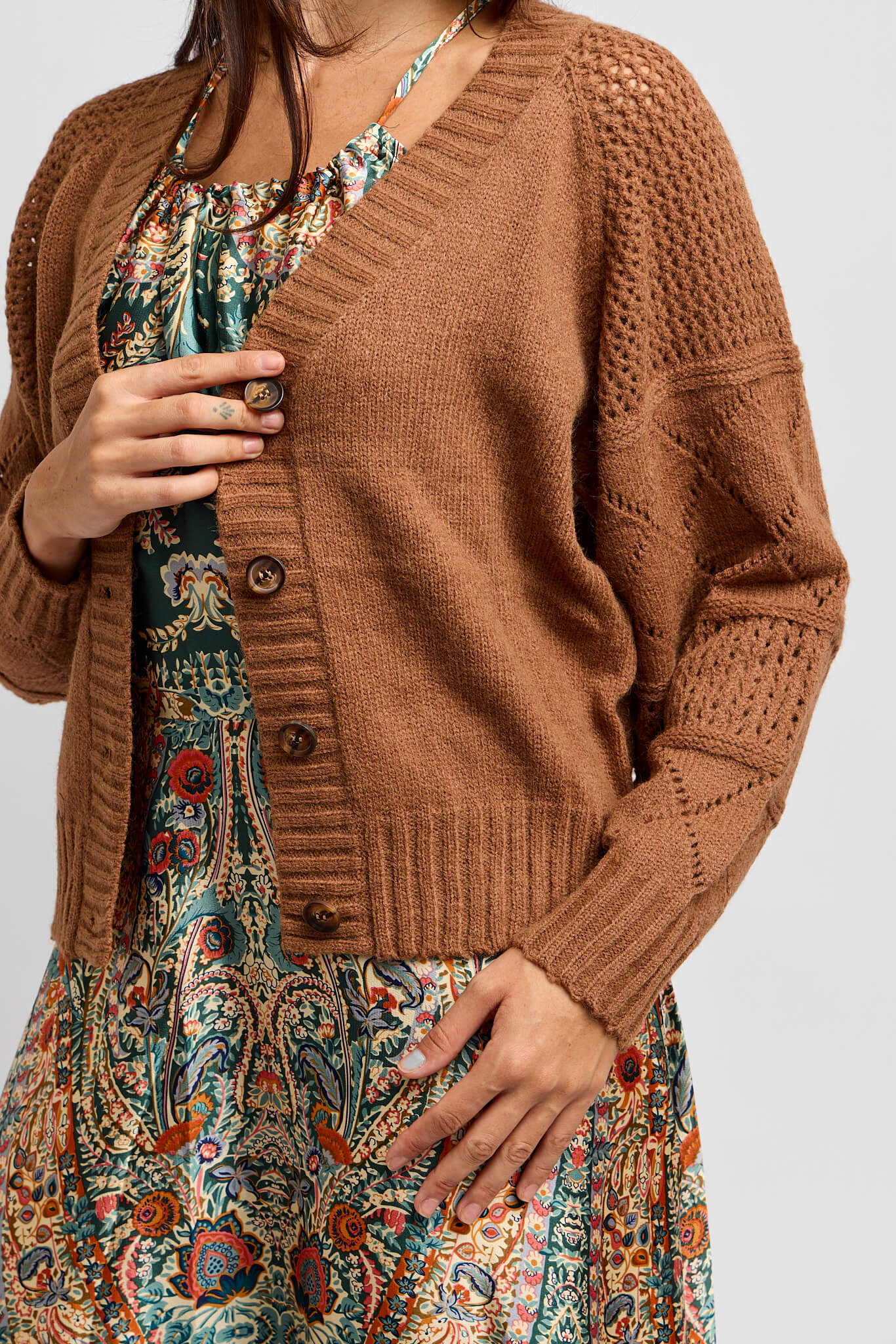 Womens chestnut brown cardigan