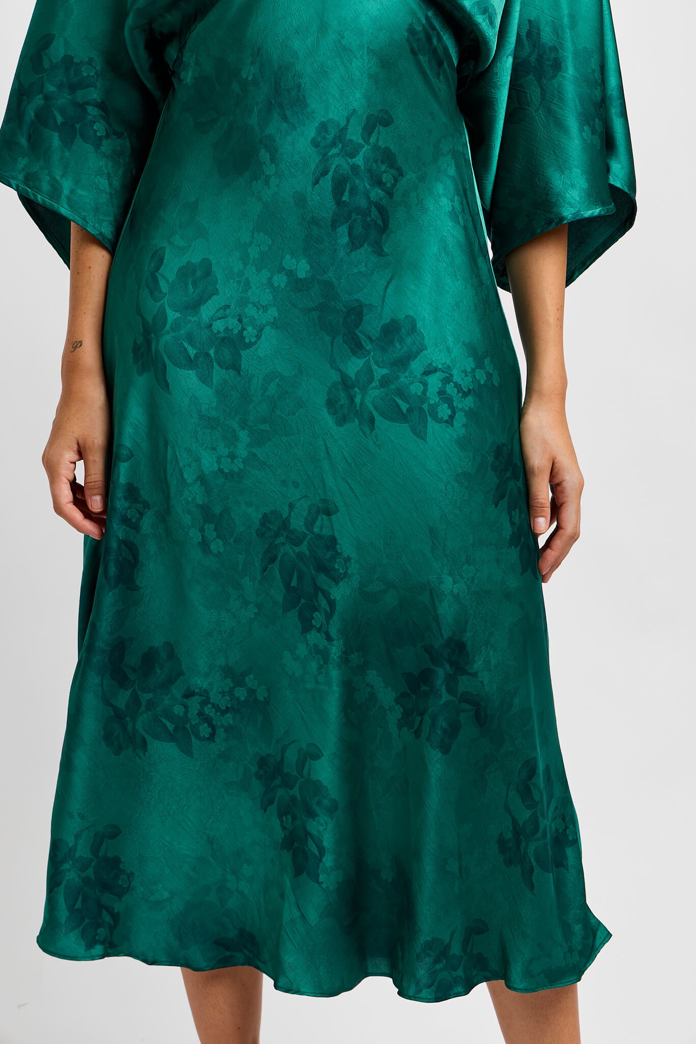 Womens floral emerald green dress