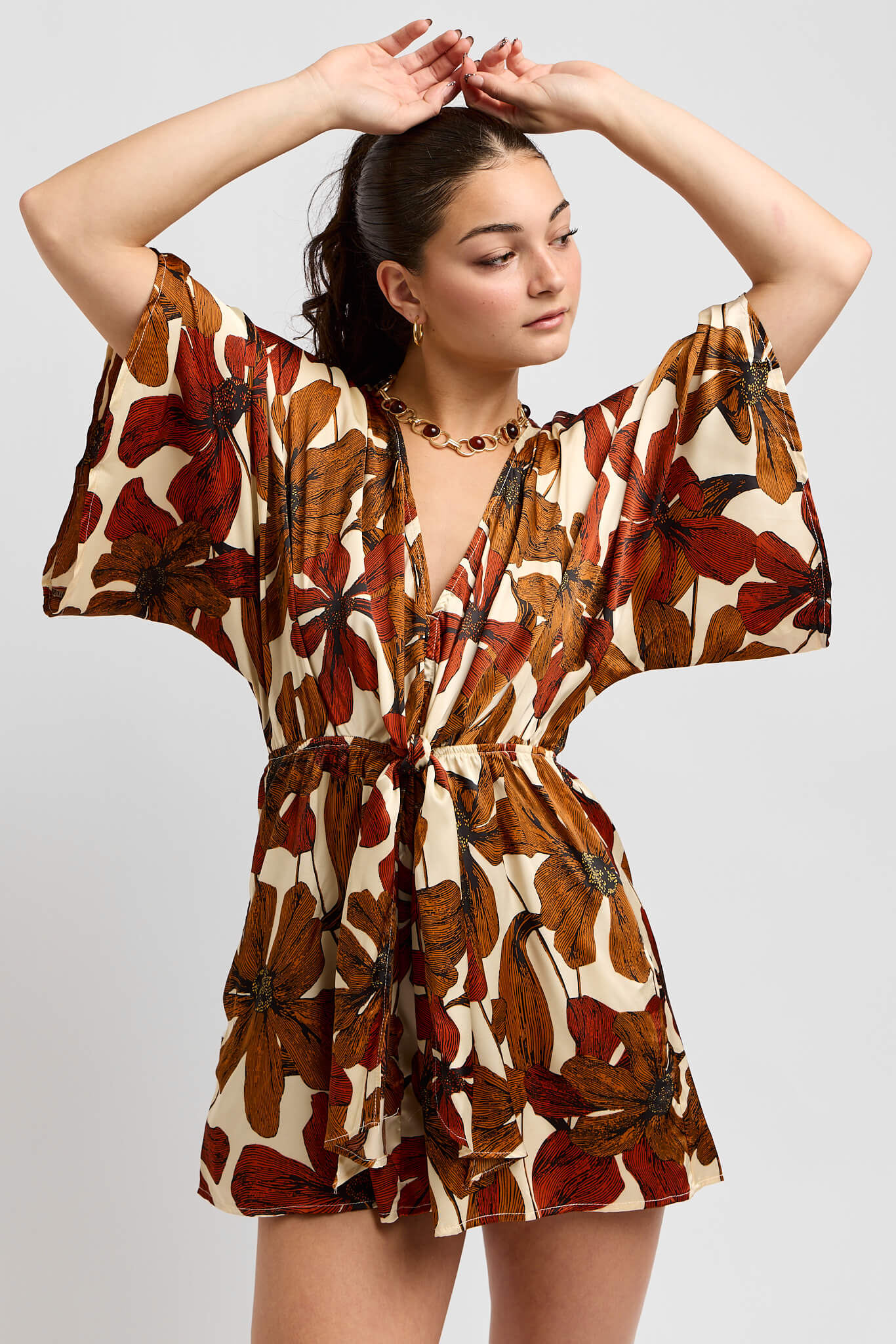 Womens warm floral romper