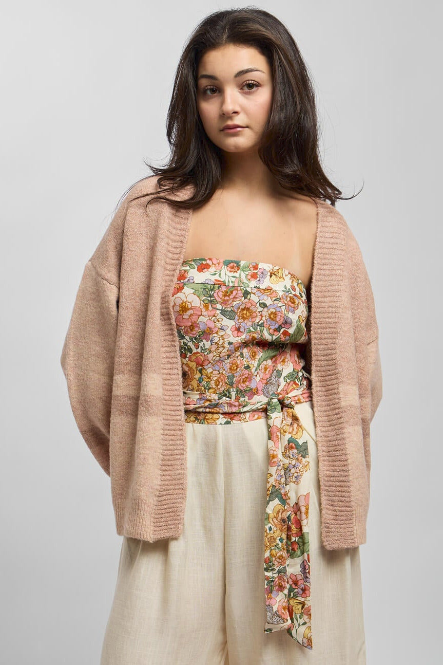 Womens pink toned soft cardigan