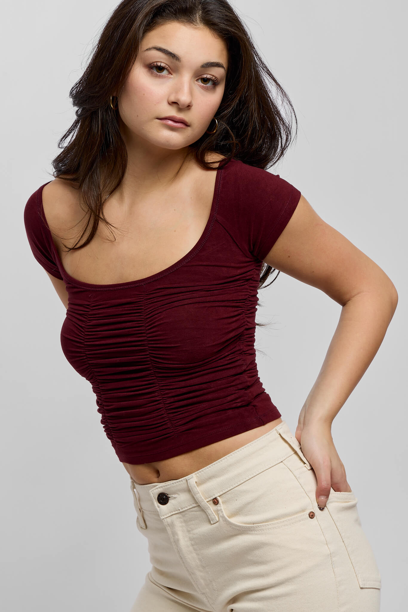 Womens wine short sleeve top