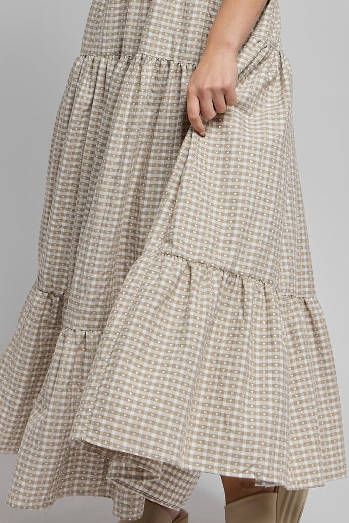 Womens flowly gingham maxi dress