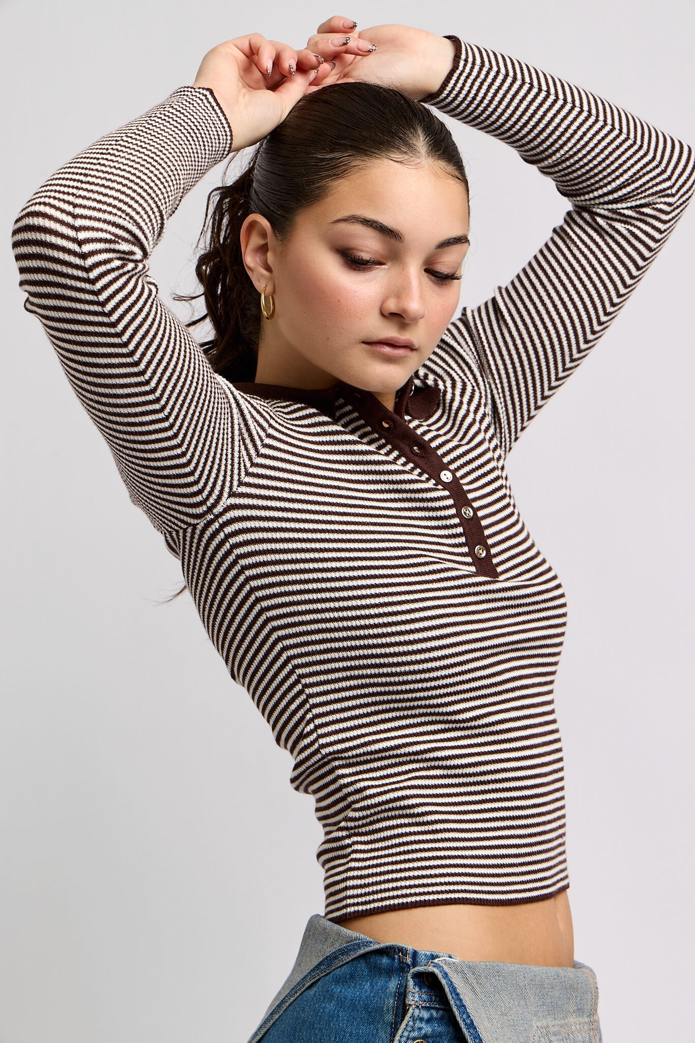 Rollad lady knit top