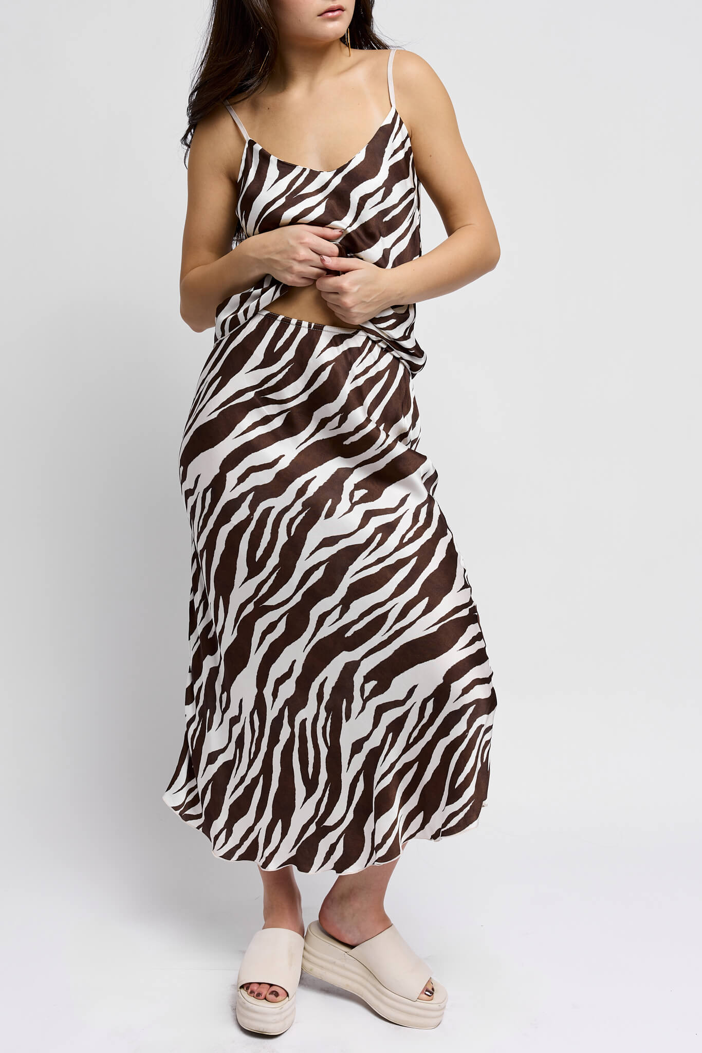 Womens high waist skirt with matching cami