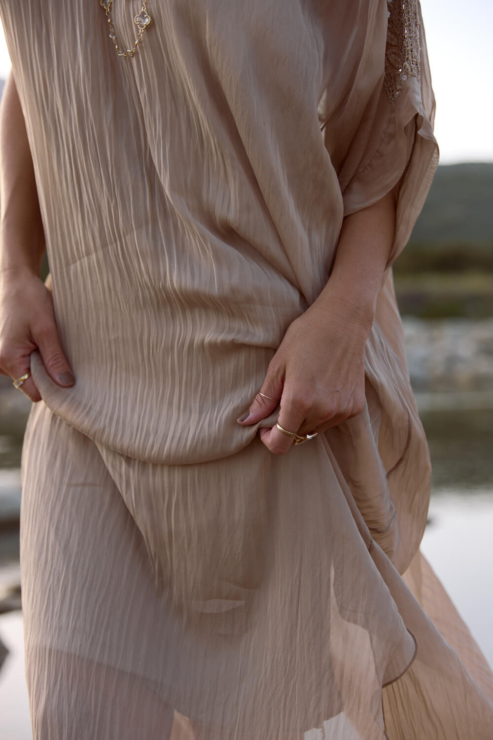 Women's double lined silk dress