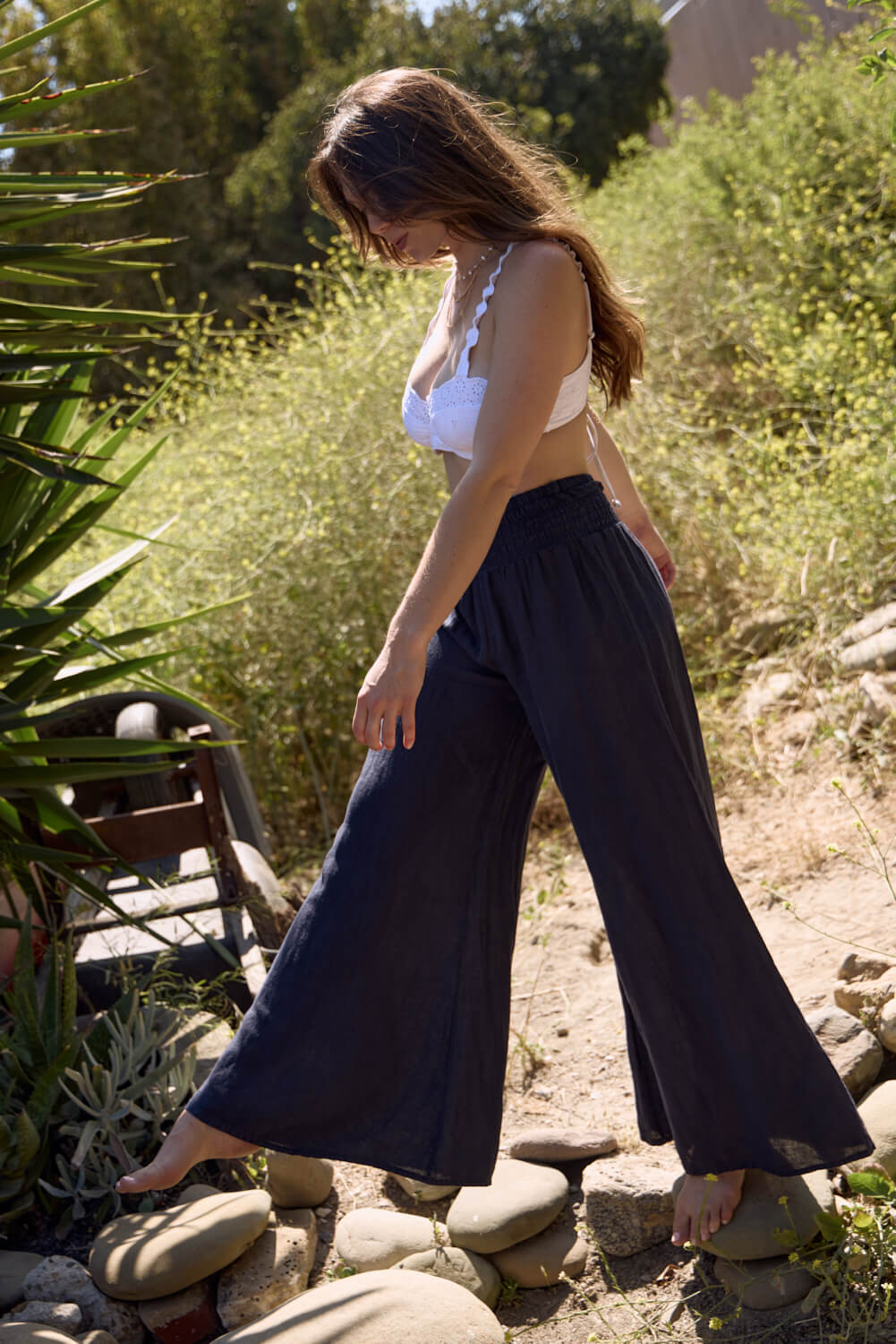 Womens linen wide leg