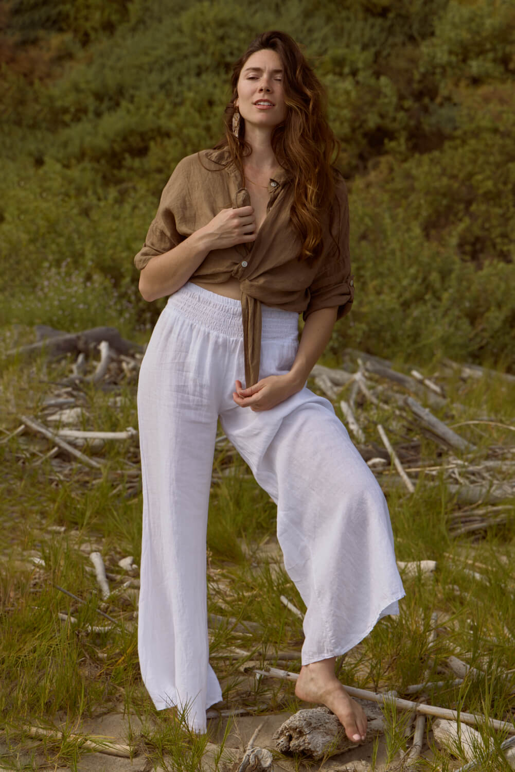 Womens 100% linen shirt