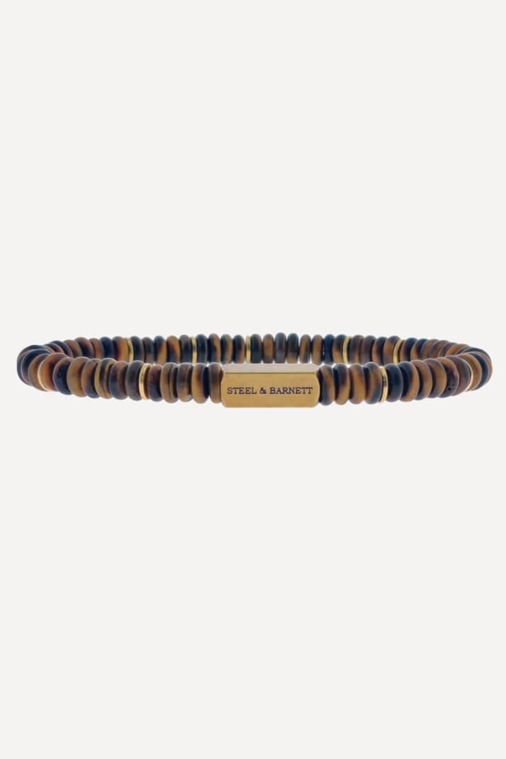 steel & barnett stones two tone bracelet tiger