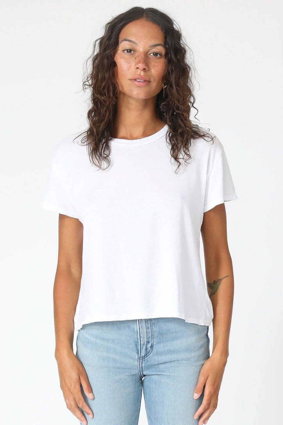 perfectwhitetee harley boxy crew white